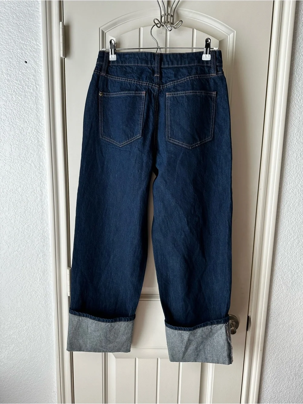 kate spade Blue Denim High-Rise Straight Leg CuffedJeans size 2